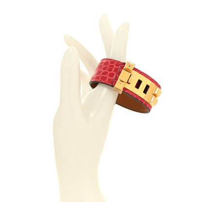 Hermes Shiny Alligator Collier de Chien CDC 24 Bracelet Rose Extreme 2 of 5