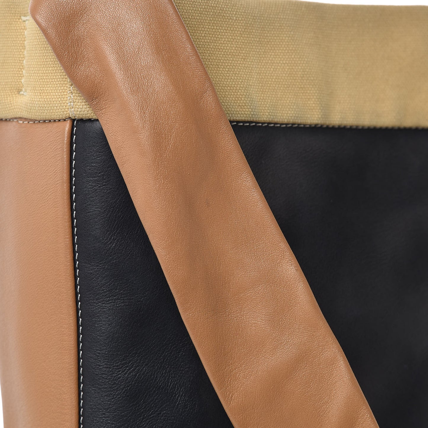 Lambskin Calfskin Band Twisted Cabas Black