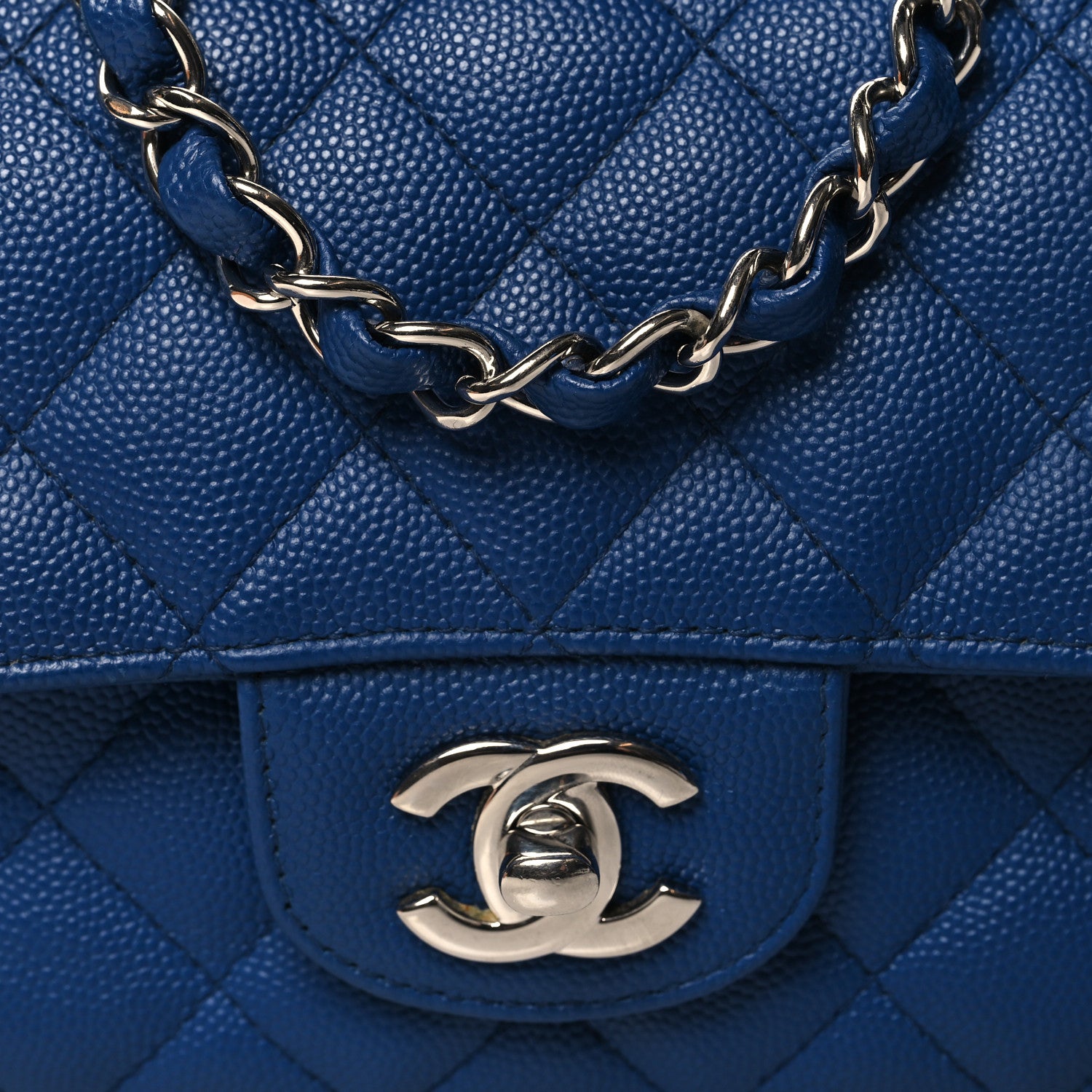 Chanel Caviar Quilted Mini Rectangular Flap Blue 8 of 11