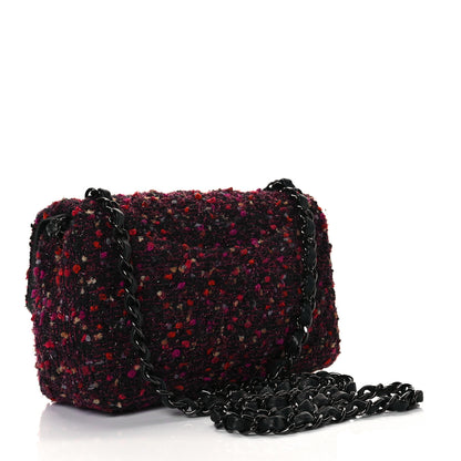 Chanel Tweed Quilted Mini Rectangular Flap Pink Multicolor 2 of 8