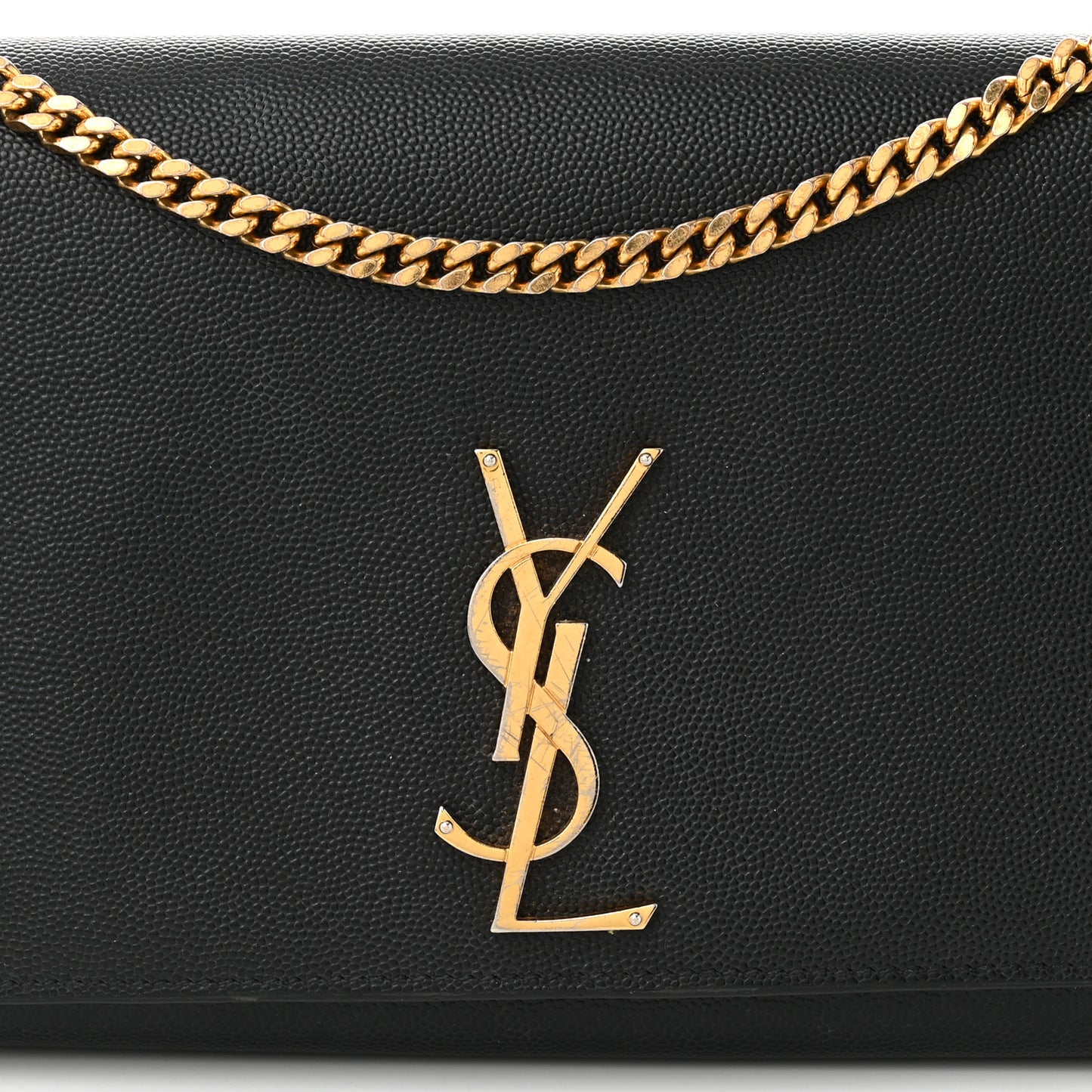 Grain De Poudre Medium Classic Monogram Kate Satchel Black