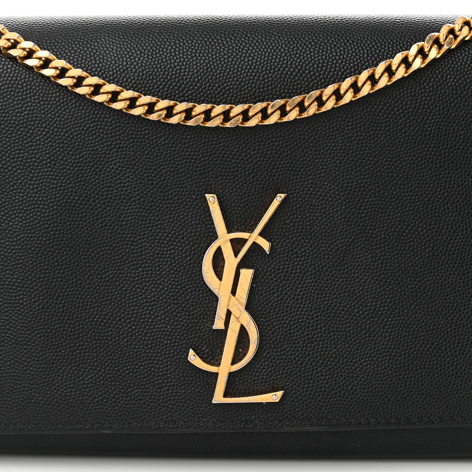 Saint Laurent Grain De Poudre Medium Classic Monogram Kate Satchel Black 7 of 10
