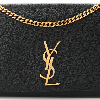 Saint Laurent Grain De Poudre Medium Classic Monogram Kate Satchel Black 7 of 10