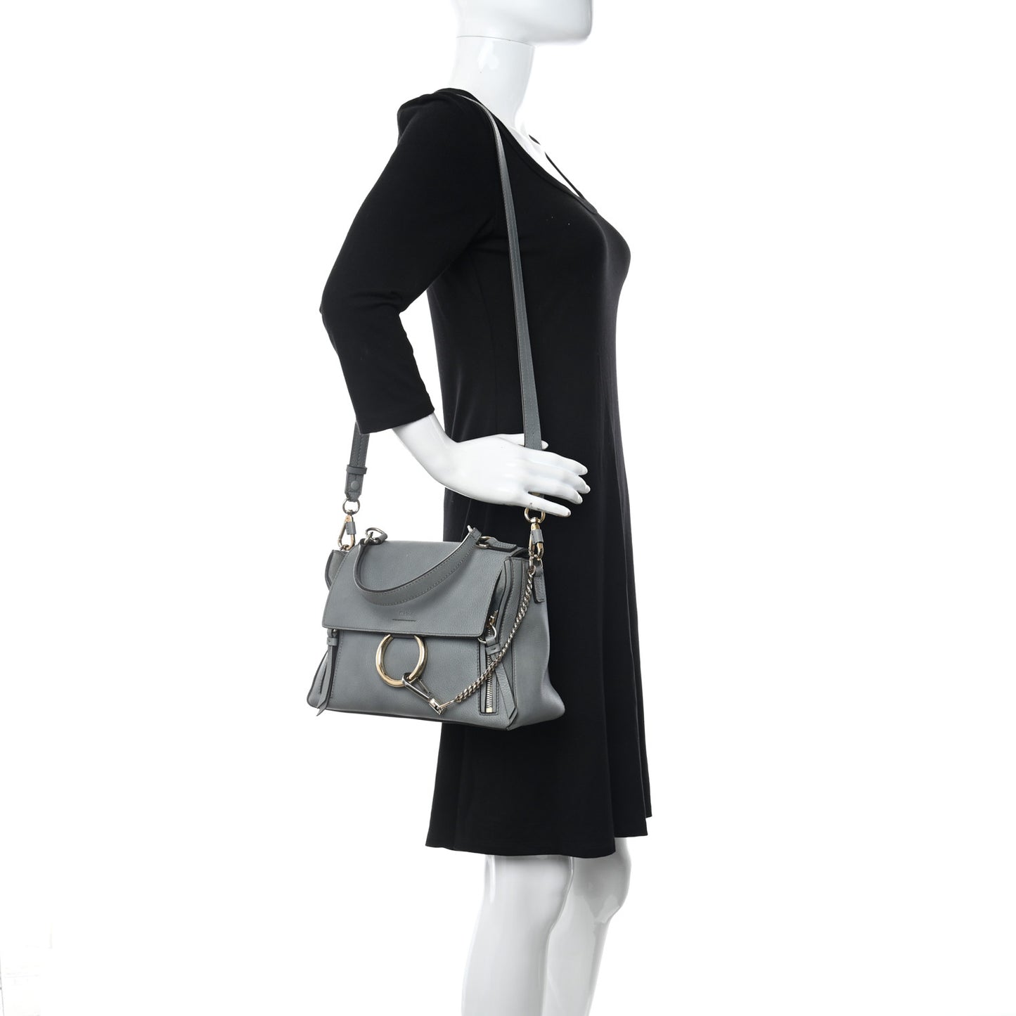 Calfskin Small Faye Day Shoulder Bag Cloudy Blue