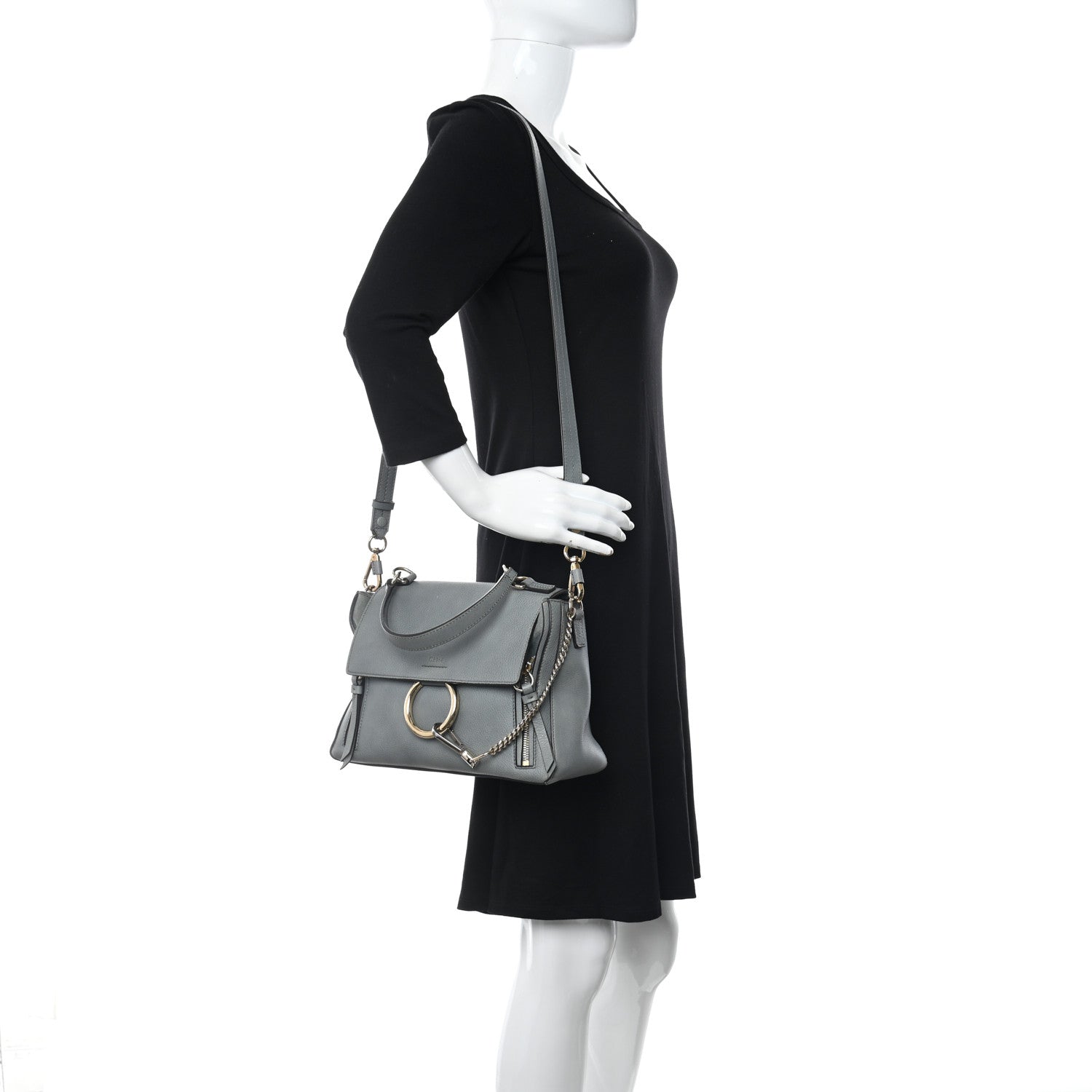 Chloe Calfskin Small Faye Day Shoulder Bag Cloudy Blue 3 of 11