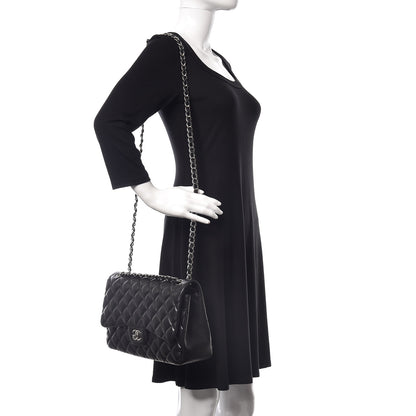 Chanel Lambskin Quilted Jumbo Double Flap Black 2 of 15