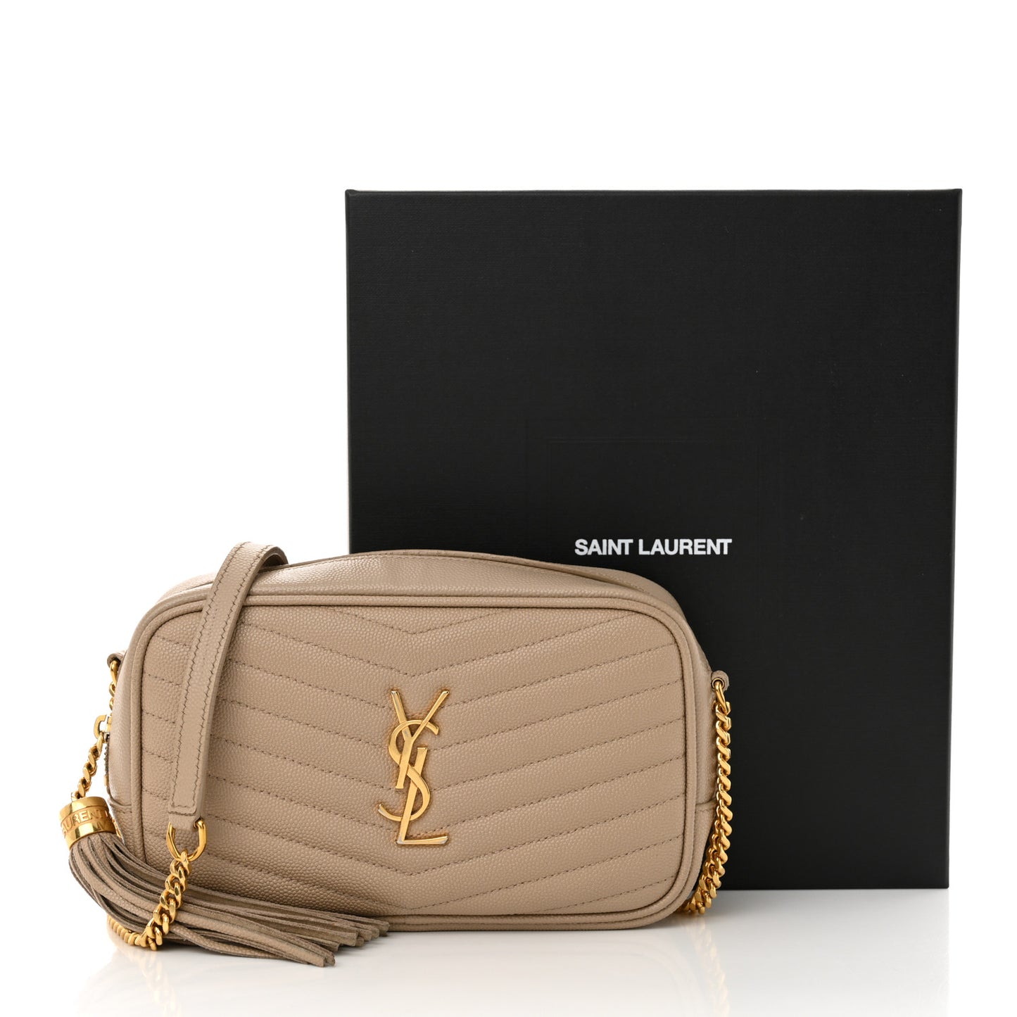 Grain De Poudre Matelasse Monogram Mini Lou Camera Bag Dark Beige