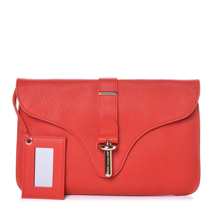 Balenciaga Grained Calfskin Tube Pochette Rouge Coquelicot 1 of 7