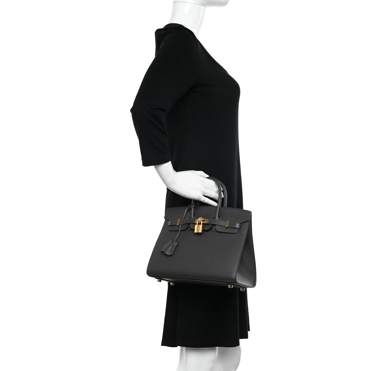 Hermes Madame Calfskin Birkin Sellier 25 Graphite 2 of 11