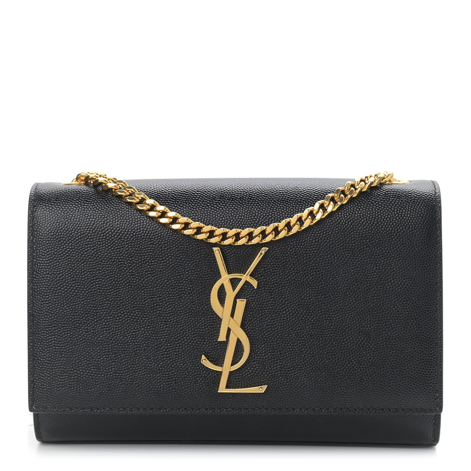 Saint Laurent Grain De Poudre Small Monogram Kate Satchel Black 1 of 11