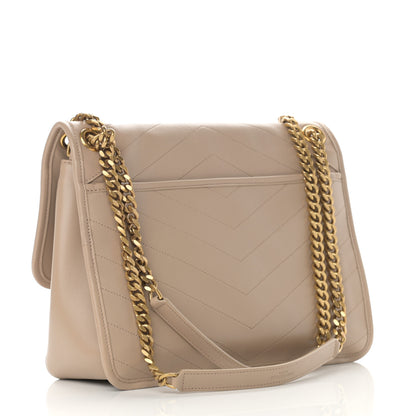 Saint Laurent Lambskin Matelasse Monogram Medium Niki Chain Satchel Dark Beige 3 of 12