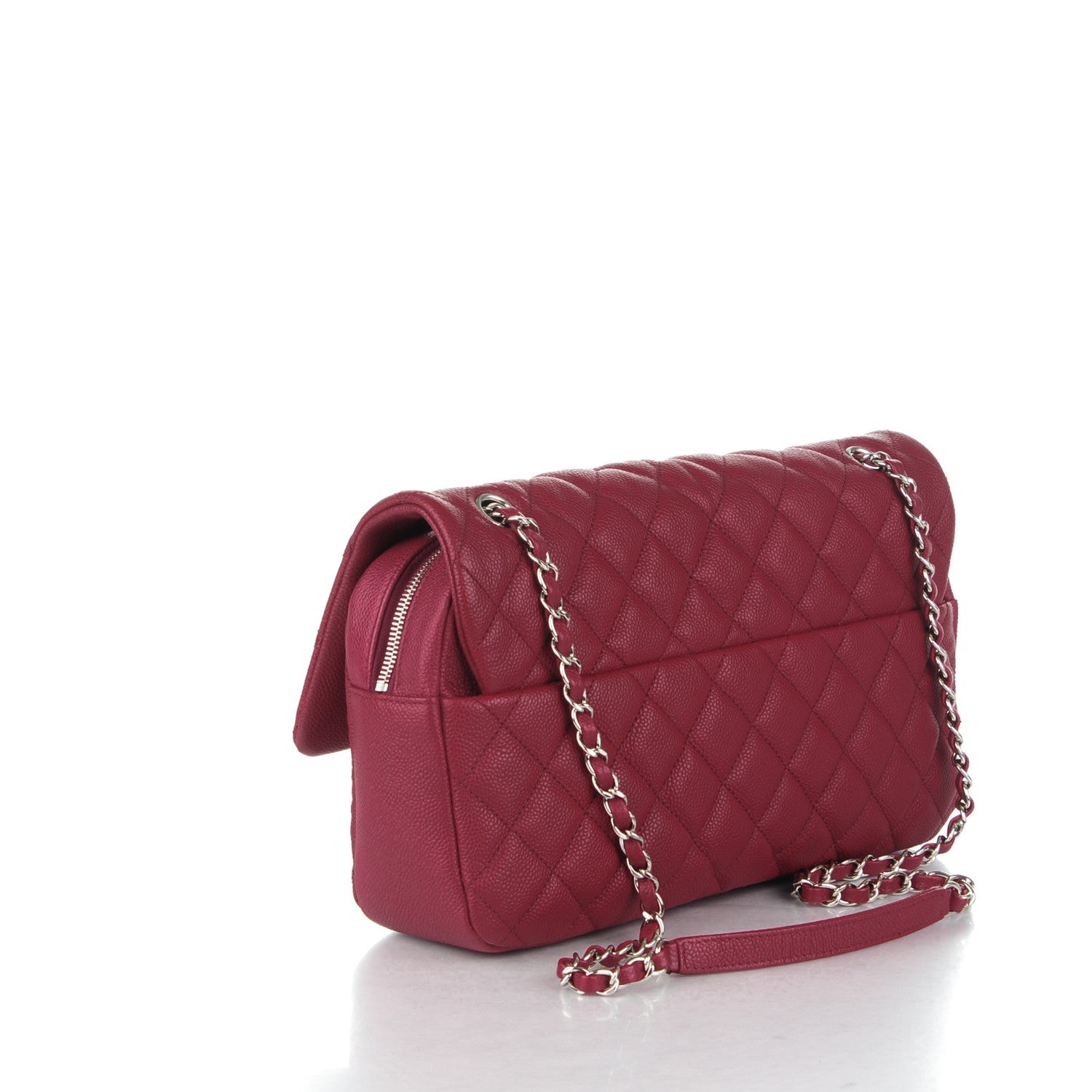 Chanel Caviar Quilted Jumbo Easy Flap Dark Pink 3 of 8
