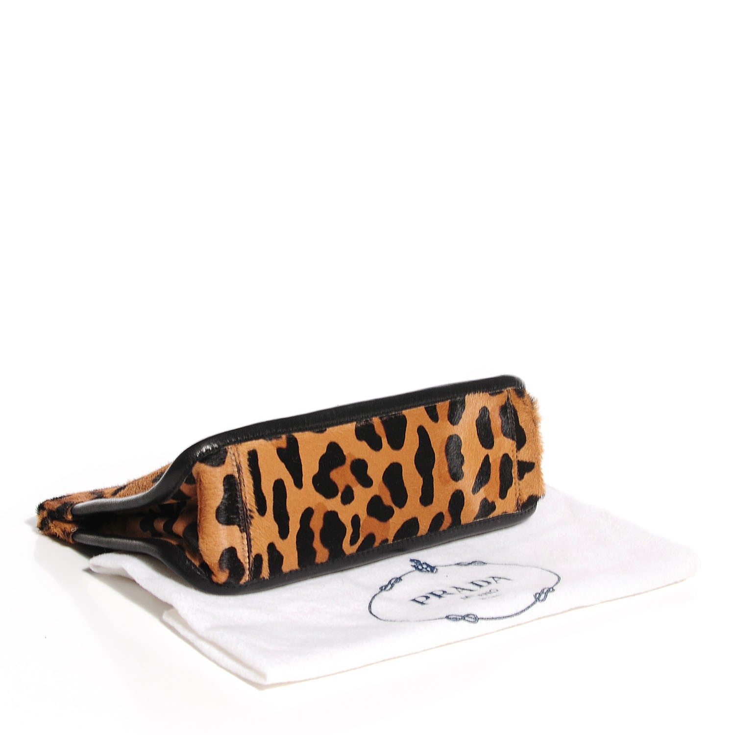 Prada Calf Hair Leopard Print Clutch Miele 4 of 10