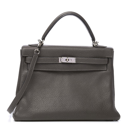 Hermes Taurillon Clemence Kelly Retourne 32 Graphite 1 of 8