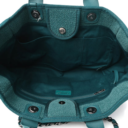 Chanel Lurex Boucle Medium Deauville Tote Turquoise 5 of 9