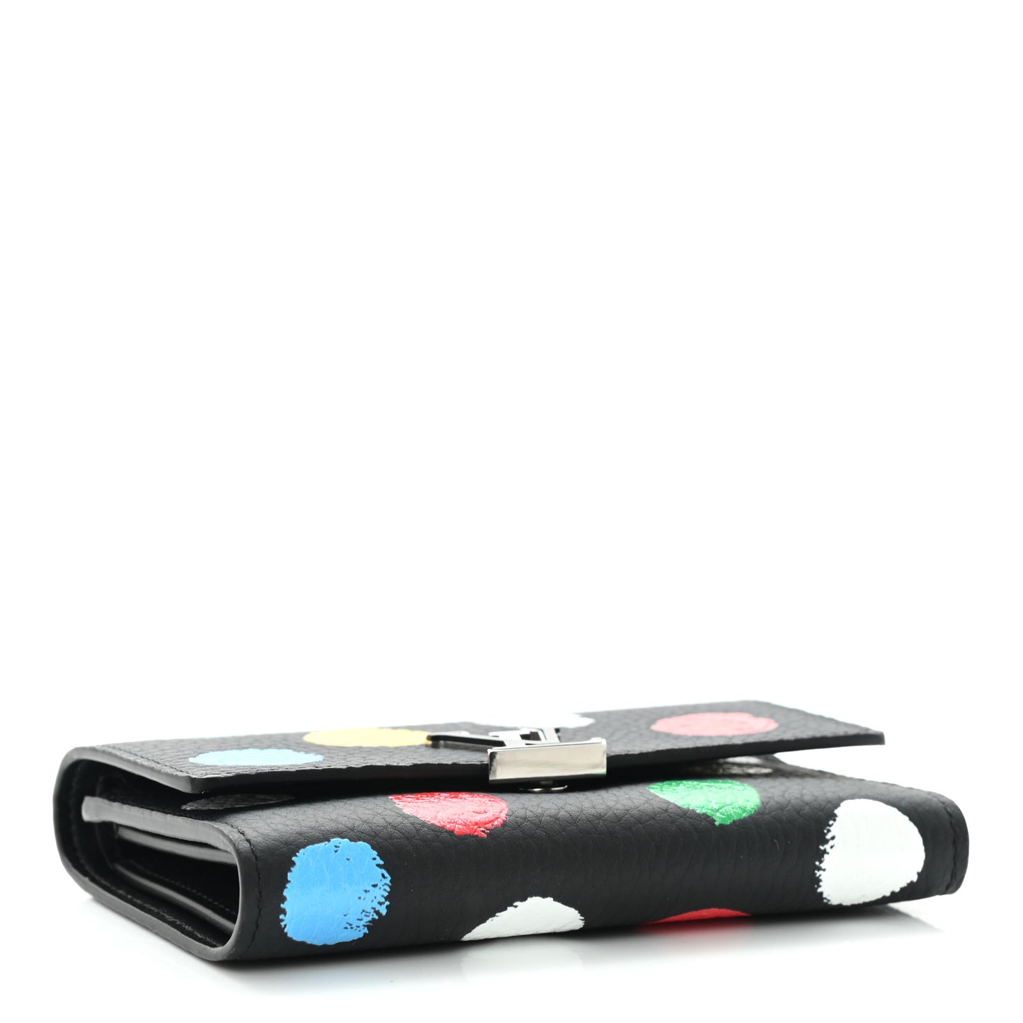 LV X YK Taurillon Dots Capucines Compact Wallet Black