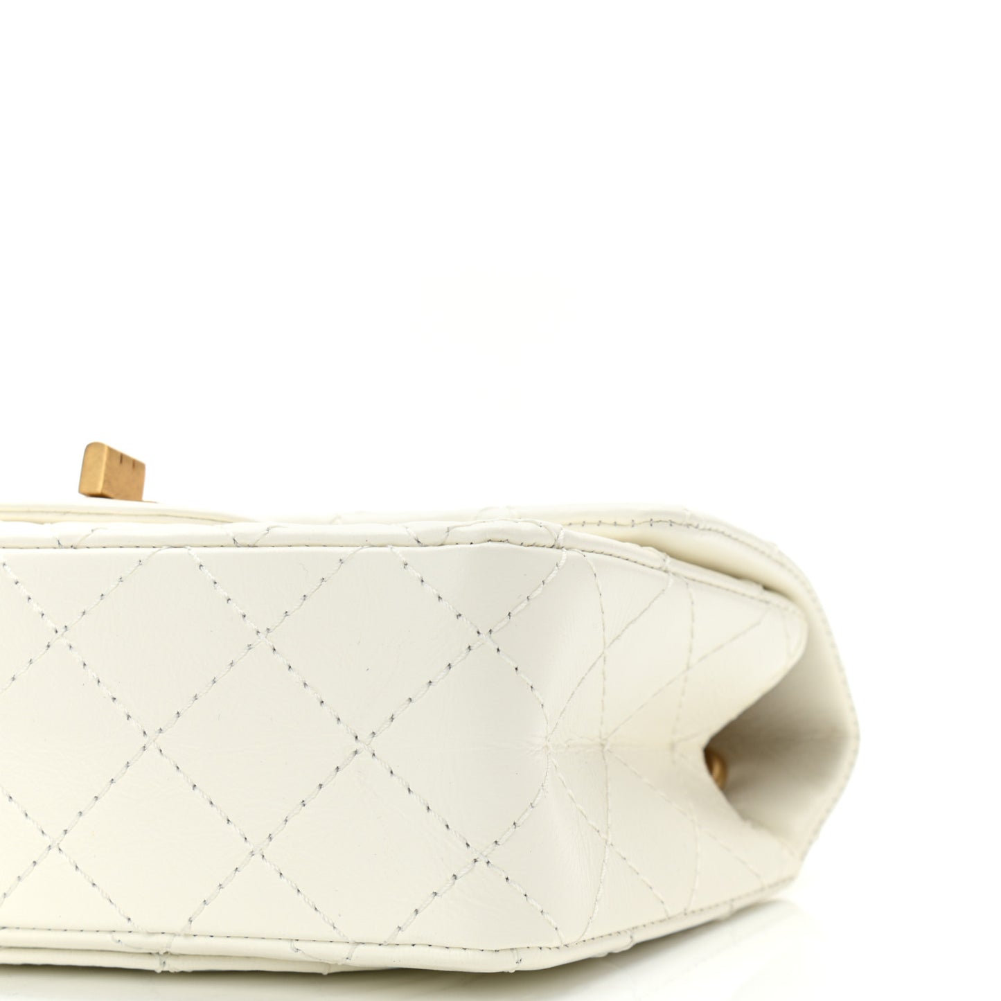 Aged Calfskin Quilted 2.55 Reissue Mini Flap White