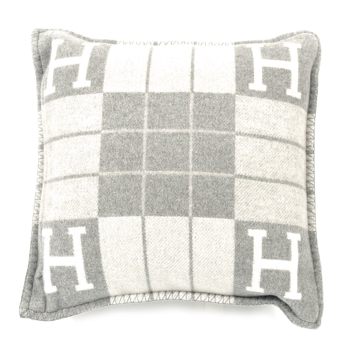 Wool Cashmere Avalon III Pillow PM Ecru Gris Clair