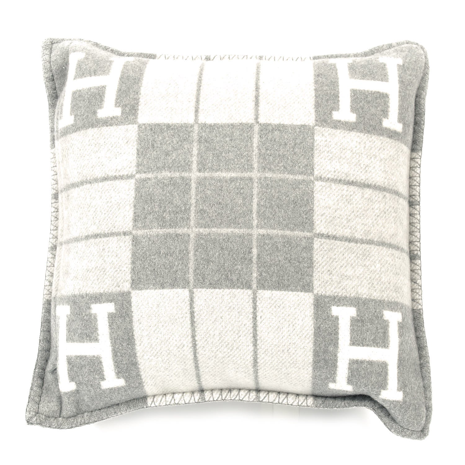 Hermes Wool Cashmere Avalon III Pillow PM Ecru Gris Clair 2 of 3