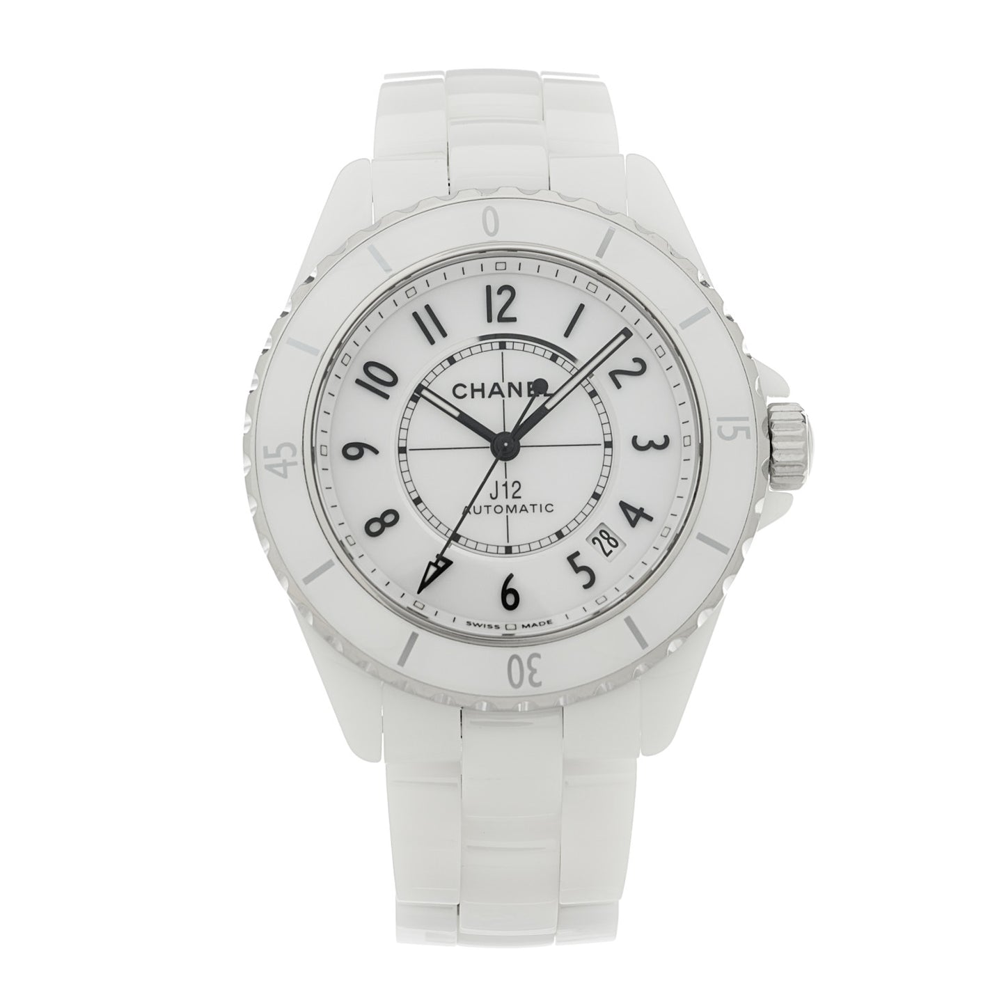 Stainless Steel Ceramic 38mm J12 Automatic Watch White