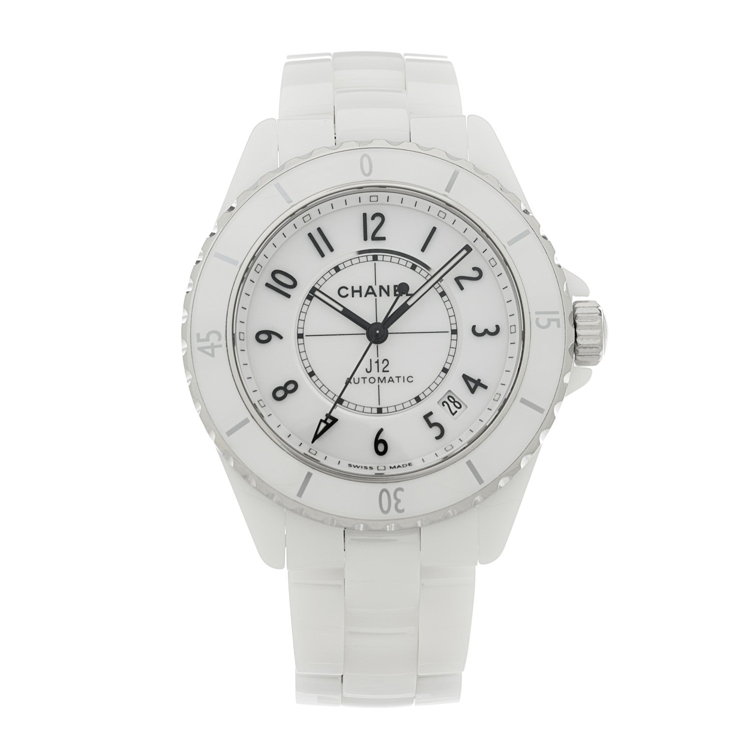 Chanel Stainless Steel Ceramic 38mm J12 Automatic Watch White 1 of 4