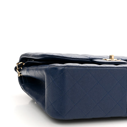 Chanel Caviar Quilted Jumbo Double Flap Navy 9 of 11