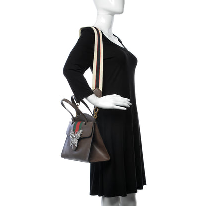 Gucci Textured Calfskin Web Crystal Butterfly Stripe Medium Totem Top Handle Bag New Acero 3 of 9