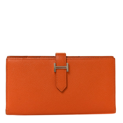 Hermes Epsom Bearn Gusset Wallet Orange 1 of 8