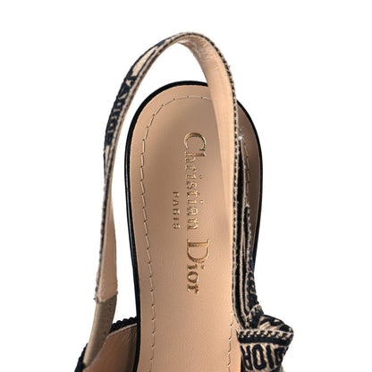Christian Dior Cotton Ribbon Toile De Jouy J'Adior Slingback 65mm Pumps 39 Hazelnut Black 7 of 7
