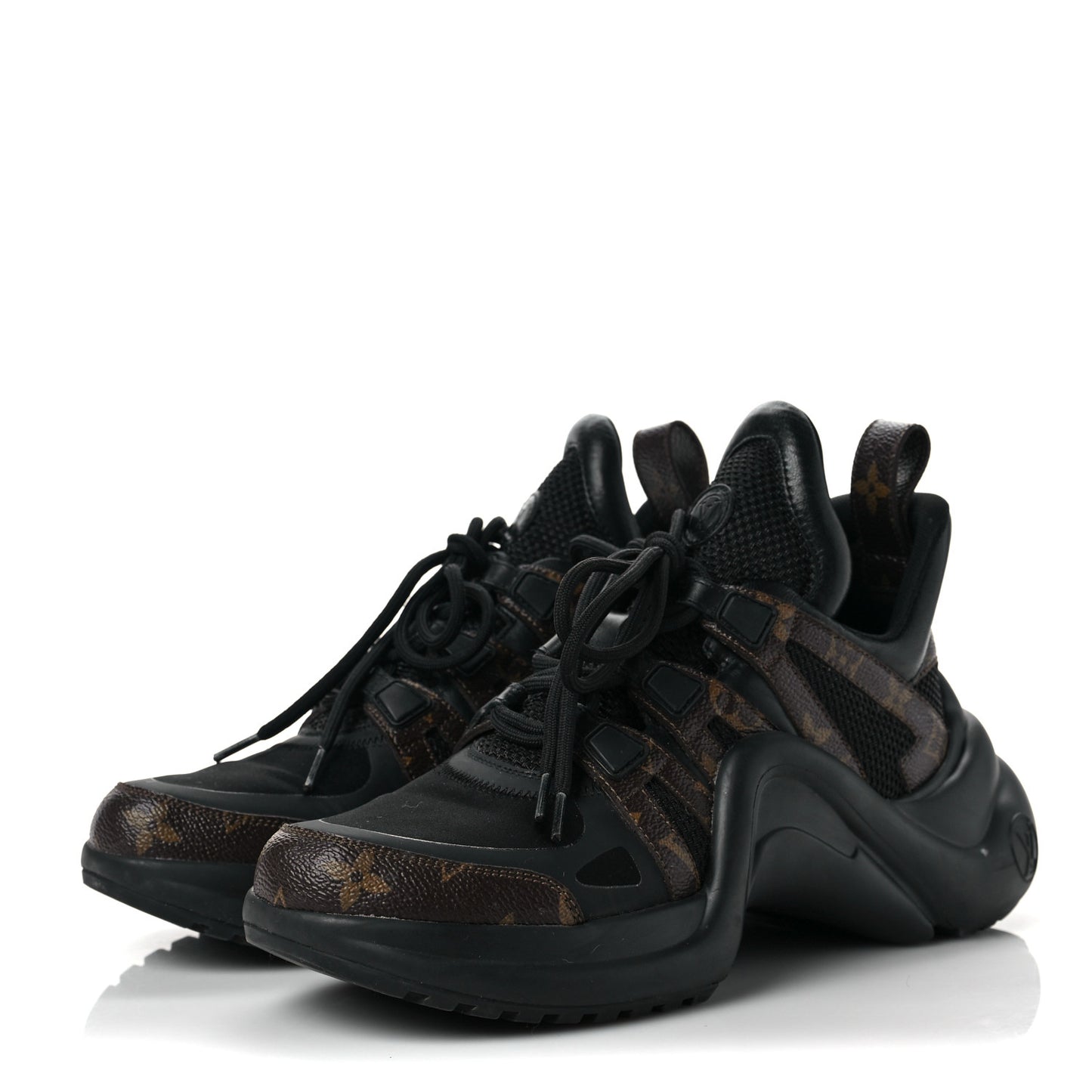 Calfskin Patent Monogram LV Archlight Sneakers 37.5 Black