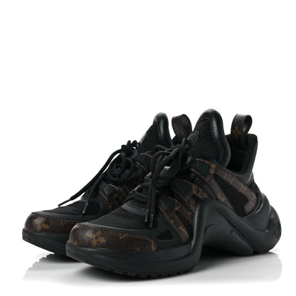 Louis Vuitton Calfskin Patent Monogram LV Archlight Sneakers 37.5 Black 3 of 6