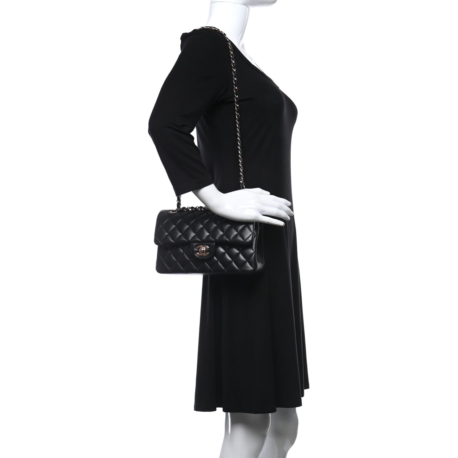Chanel Lambskin Quilted Small Double Flap Black 2 of 10