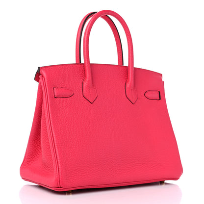 Hermes Taurillon Clemence Birkin 30 Rose Extreme 2 of 14