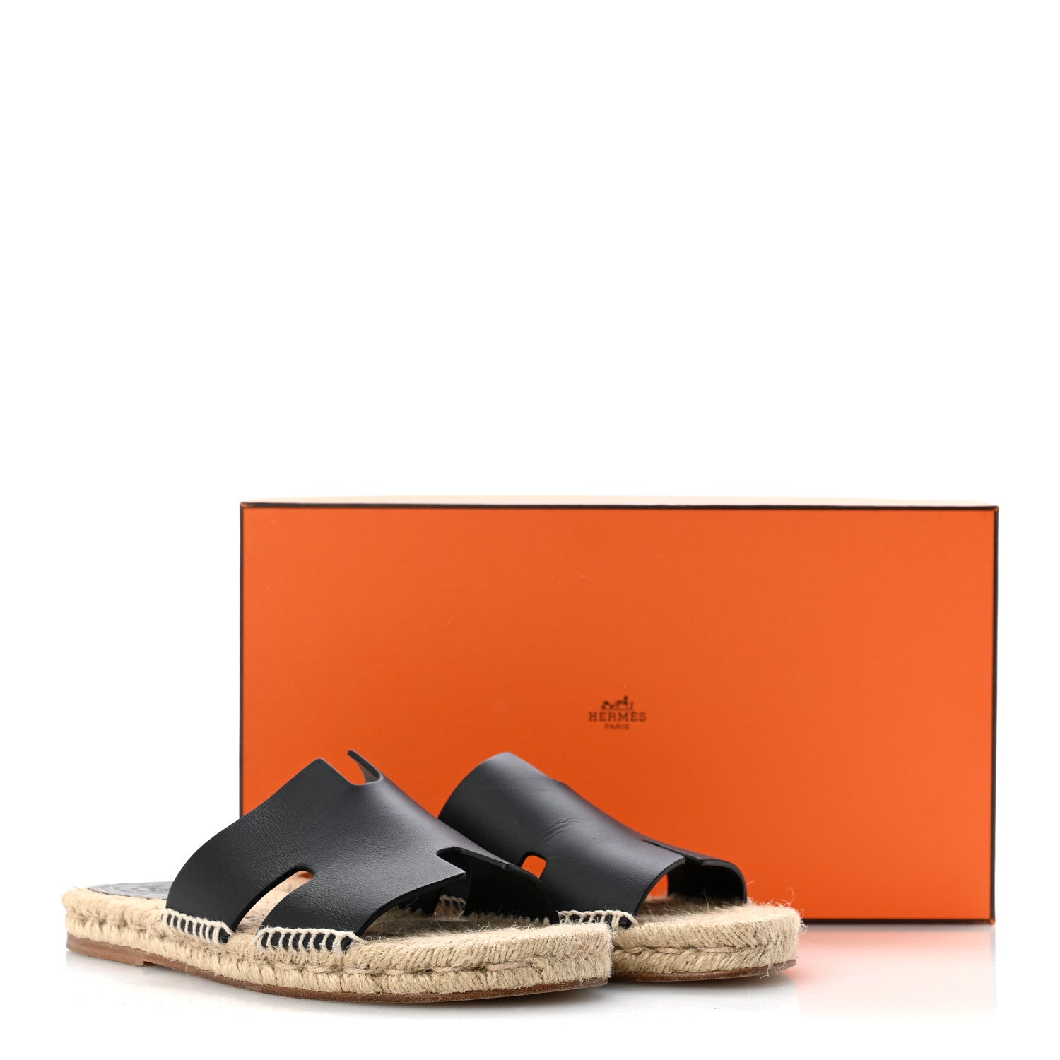 Hermes Calfskin Mens Antigua Espadrille Sandals 39 Black 11 of 11