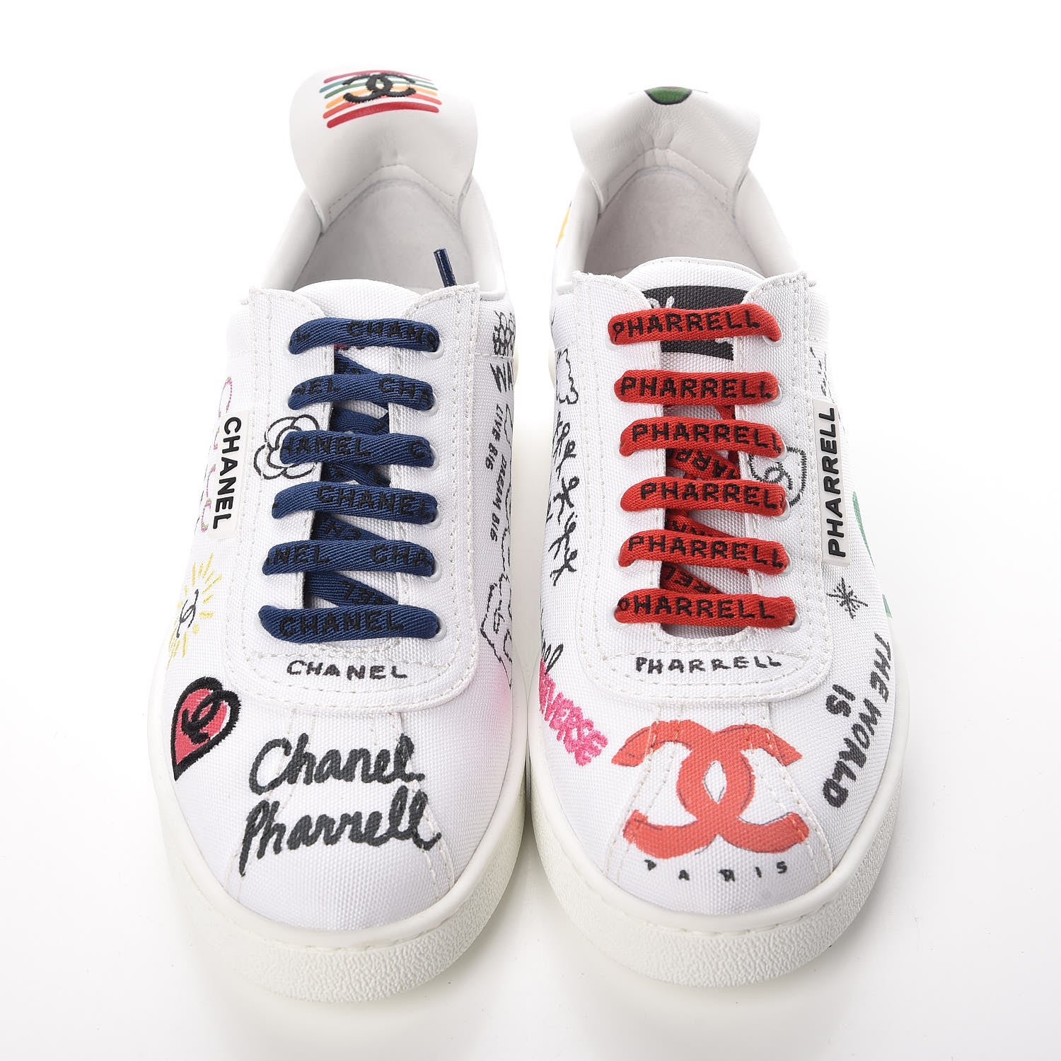 Chanel x Pharrell Williams Calfskin Womens Sneakers 39 White 9 of 14