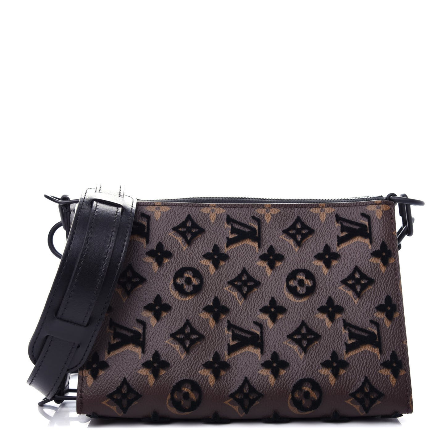 Monogram Tuffetage Triangle Messenger Black