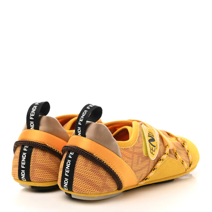 Fendi X SARAH COLEMAN Suede Mesh Satin FF Vertigo Womens Flex Sneakers 36 Mimosa Giallo Ocra Tobacco 4 of 9