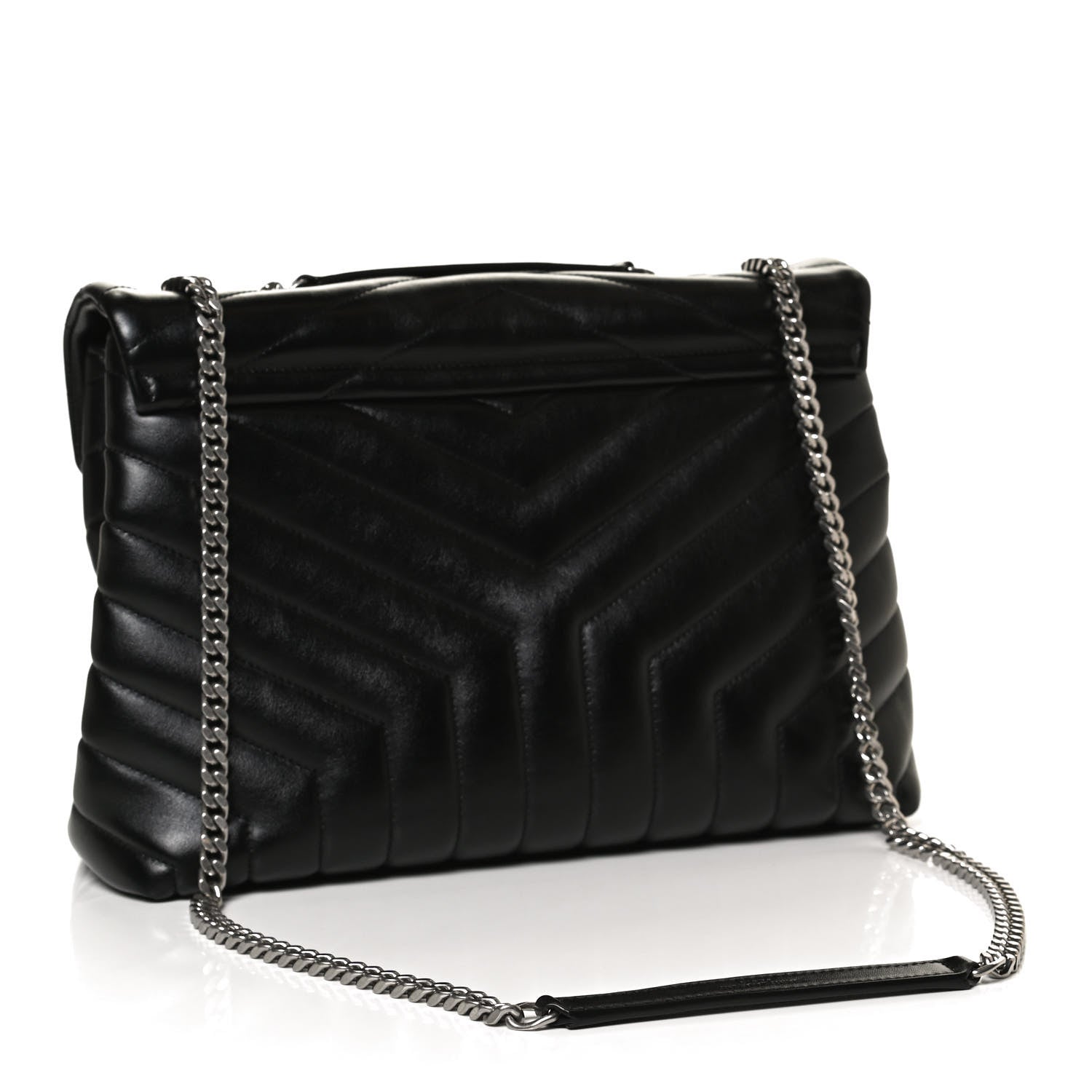 Saint Laurent Calfskin Y Quilted Monogram Medium Loulou Chain Satchel Black 3 of 12