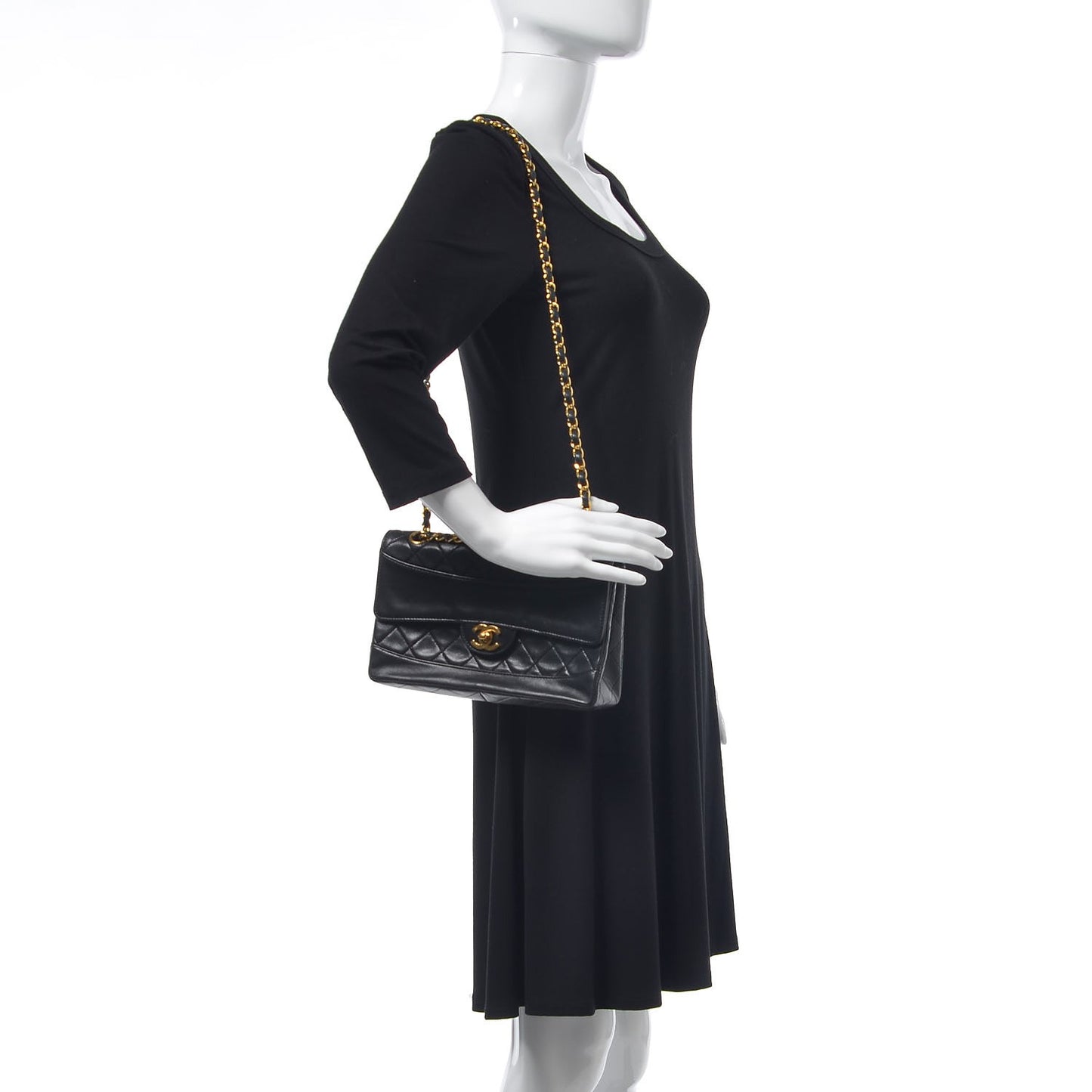 Lambskin Quilted Small Single Flap Black