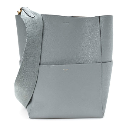 Celine Soft Grained Calfskin Sangle Bucket Bag Storm 1 of 11