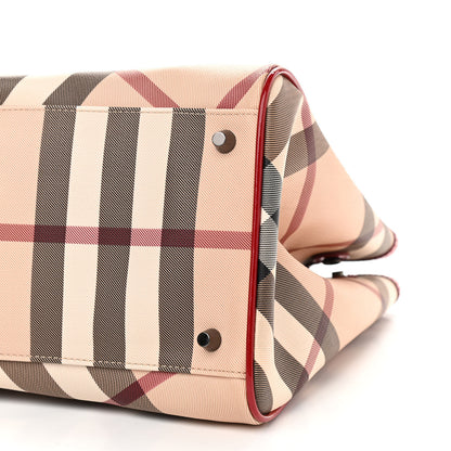 Burberry Patent Nova Check Medium Melbury Tote Red 12 of 16