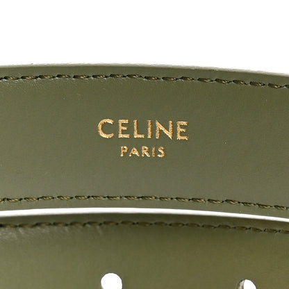 Celine Box Calfskin Medium 25mm Triomphe Belt 80 32 Fall Green 3 of 6
