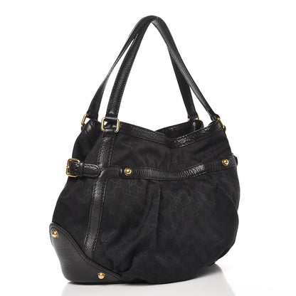 Gucci Monogram Medium Jockey Tote Black 3 of 8