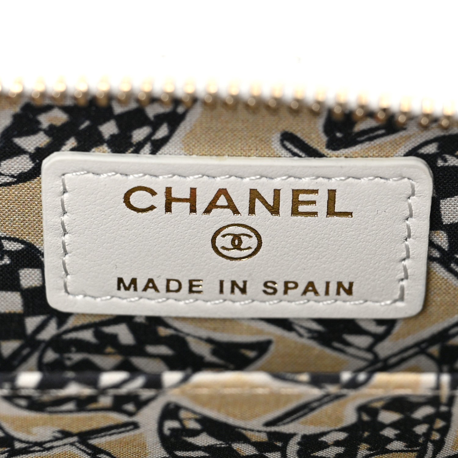 Chanel Caviar Quilted Striated CC Zip Coin Purse White 6 of 7