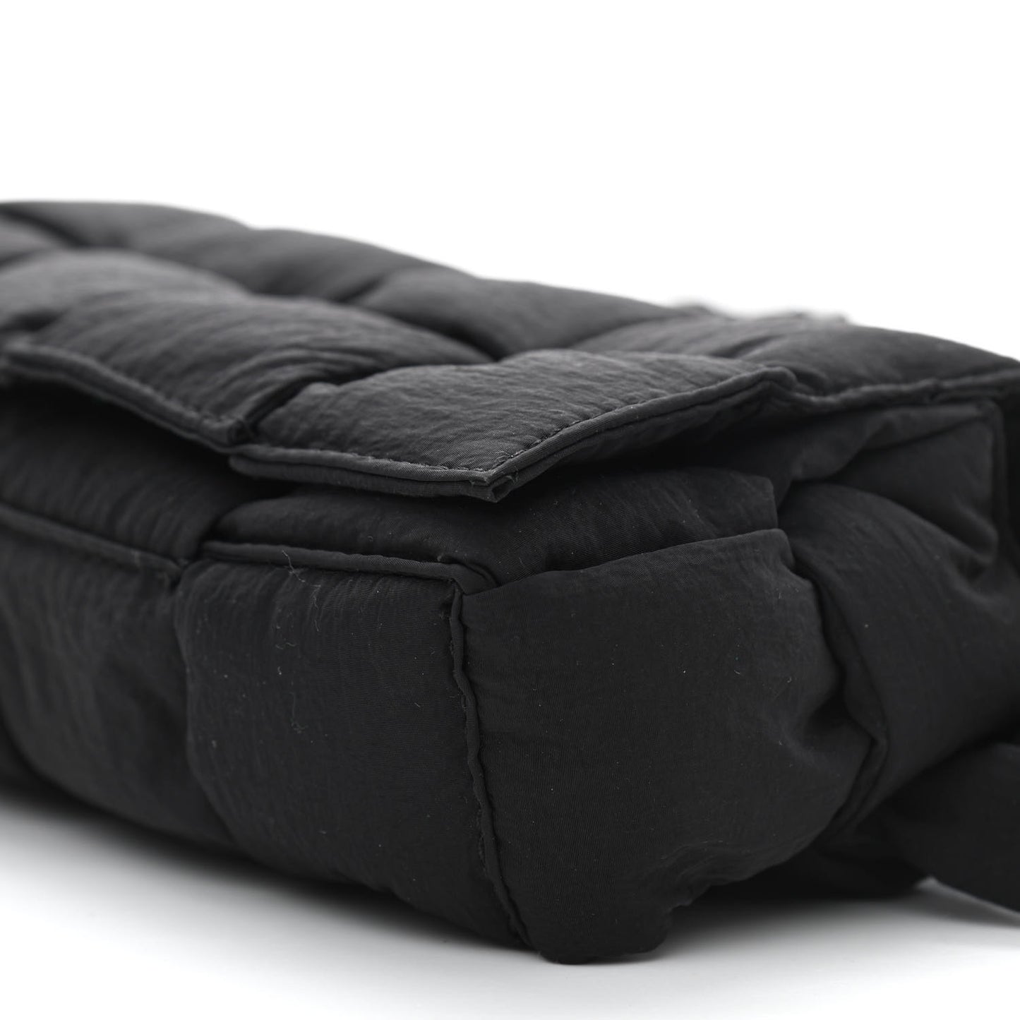 Nylon Intrecciato Padded Tech Cassette Belt Bag Black