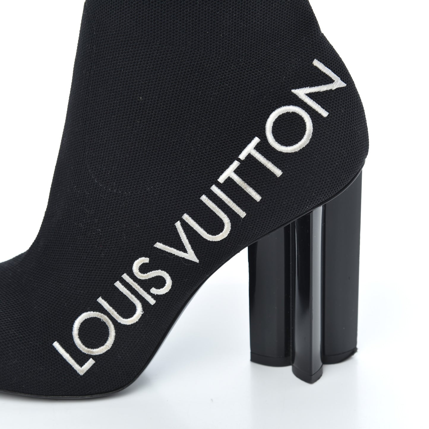 Stretch Fabric Silhouette Ankle Boots 41 Black