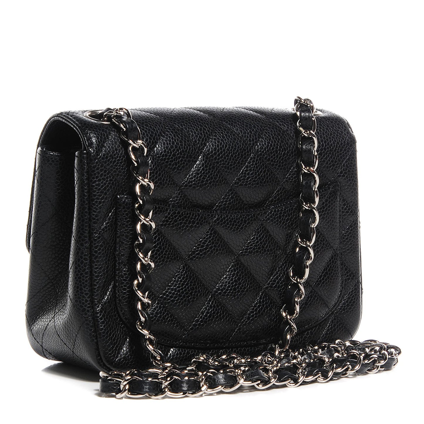 Caviar Quilted Mini Square Flap Black