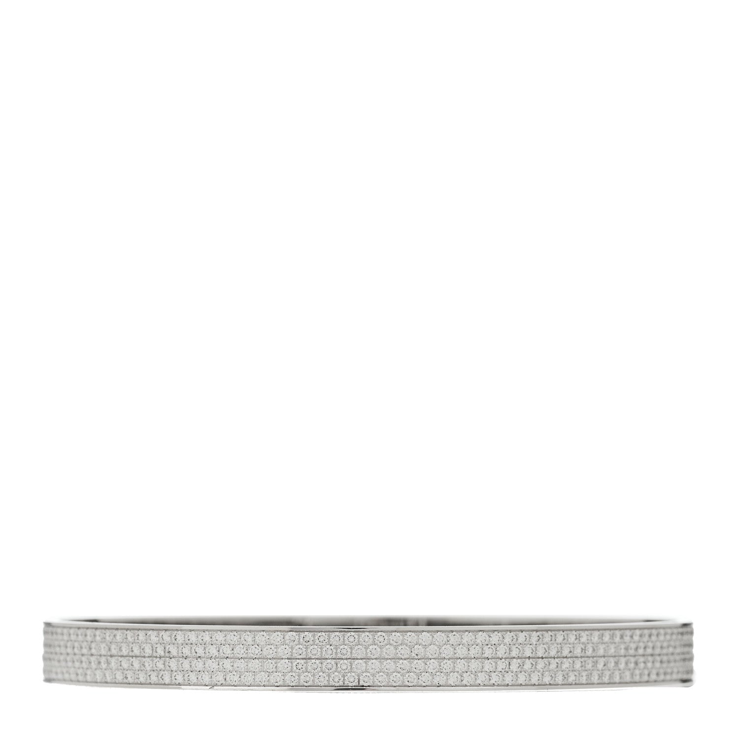 Hermes 18K White Gold Diamond Kelly Full Pave Bracelet SH 2 of 4