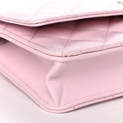 Chanel Caviar Quilted Wallet On Chain WOC Light Pink 10 of 13