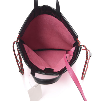 Gucci Grained Calfskin Logo Drawstring Backpack Box Pink Green Black 5 of 10